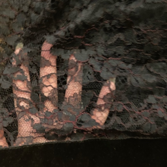 Vintage Bill Blass Collection 80s Sheer Velvet Lace Formal Evening Gown Size 8 - Picture 3 of 8